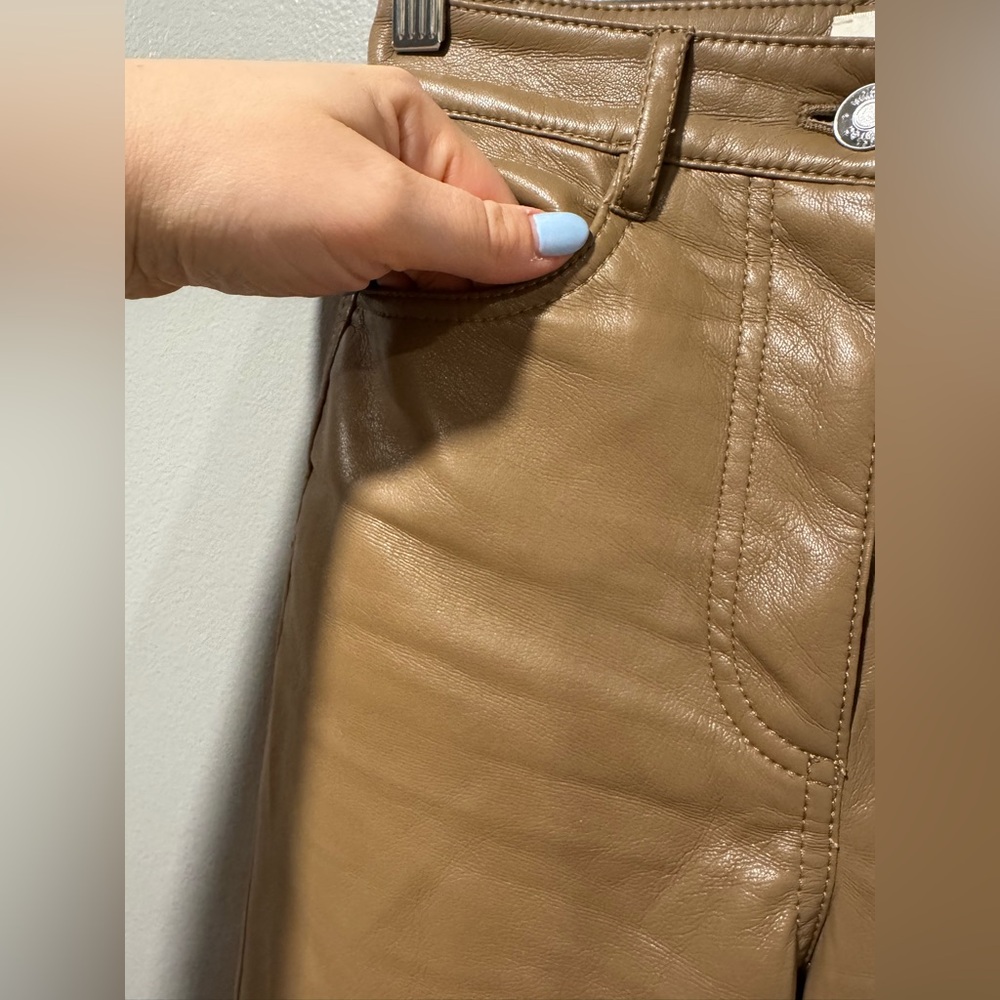 Wilfred Aritzia The Melina Faux Leather Pant in Mocha Size 00 - Picture 4 of 8